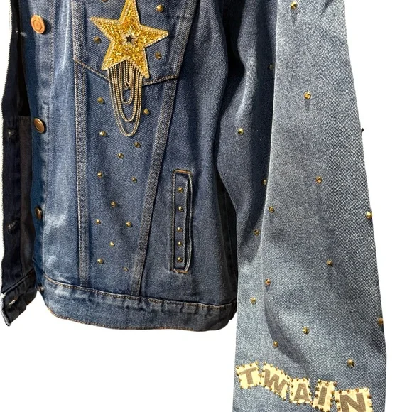 Custom Shania Twain Denim Jacket Rhinestone Western Country Concert Tour Y2K - Picture 5 of 7